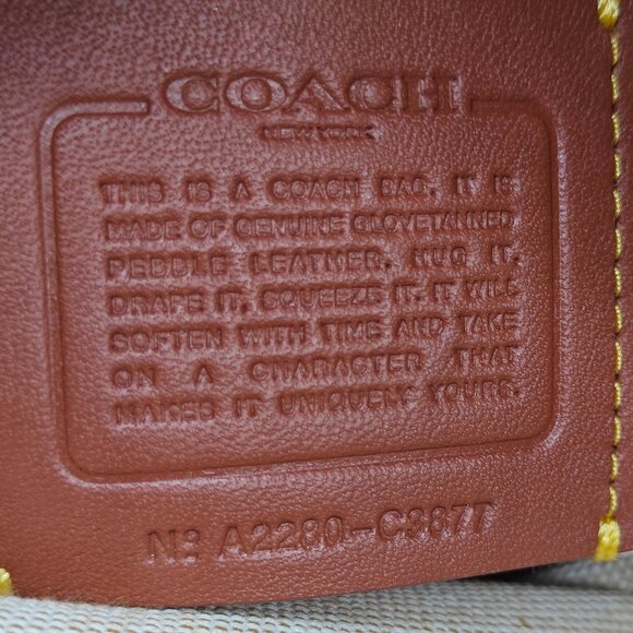 Coach Black and Yellow Leather Handbag - Picture 10 of 15